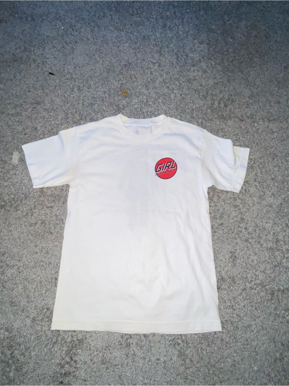 girl skateboards checkerboard logo graphic t shirt white medium skateboard tee